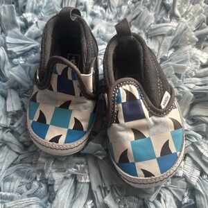 Vans Kids infant Checkered Slip-On Sneakers - Blue and Black size 4.0